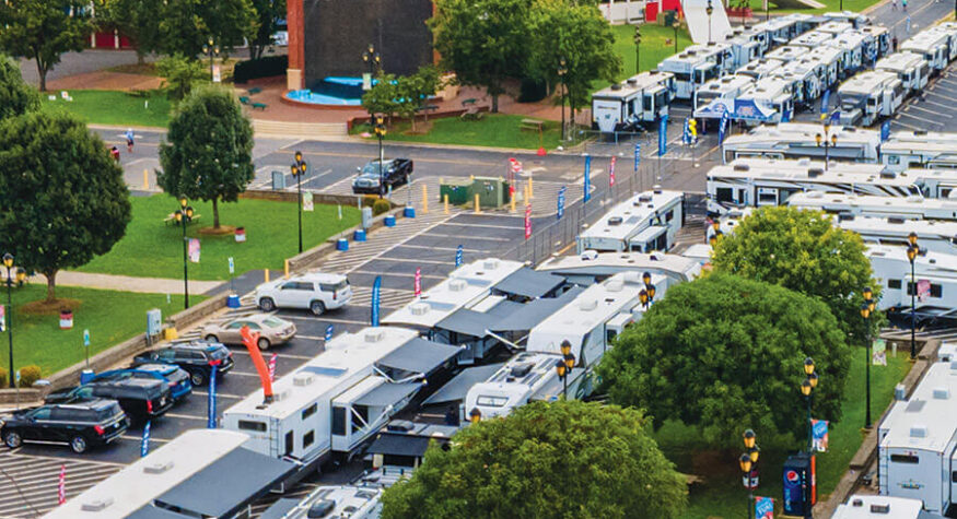 Campers at the North Carolina State Fairgrounds in Raleigh