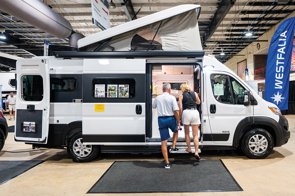 The Westfalia Wave Pop Top at the North Carolina RV Dealers Association show in Raleigh