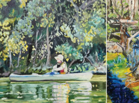 Jared Slack's paintings of creeks in Uwharrie National Forest and Dan Nicholas Park