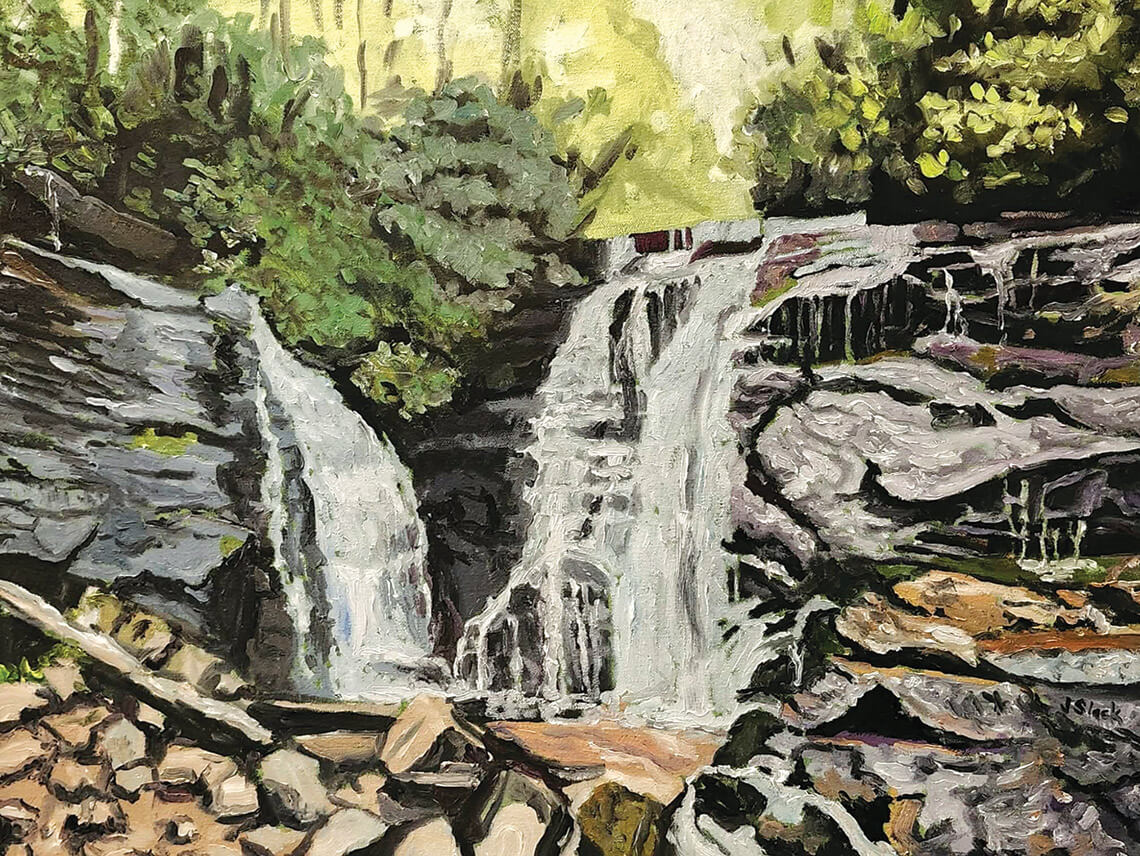 Painting of Soco Falls