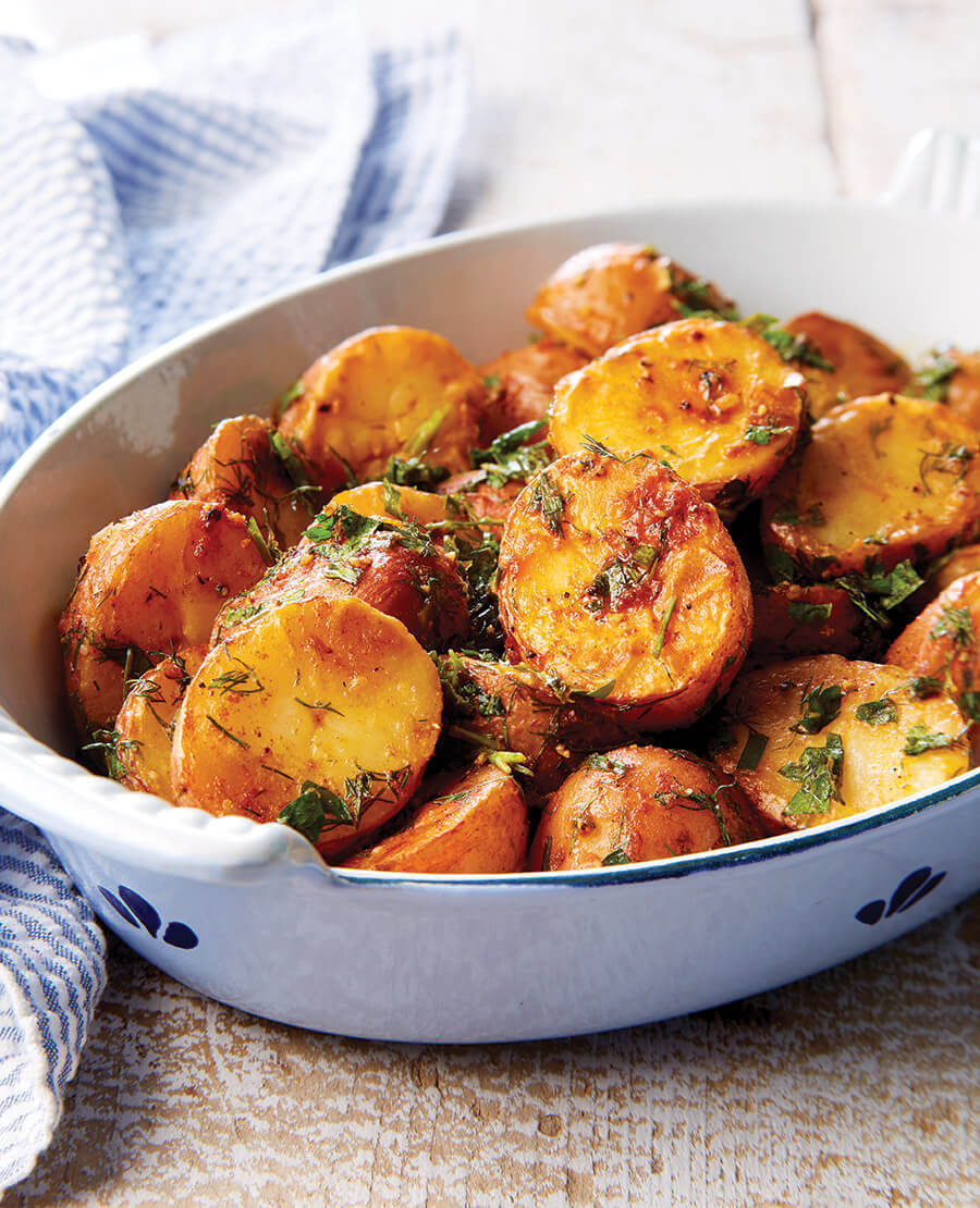 Grilled roasted potatoes