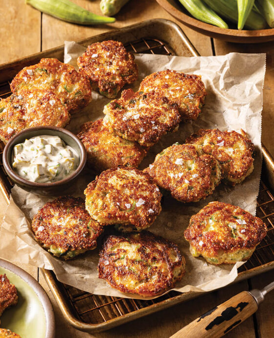 Crispy okra fritters