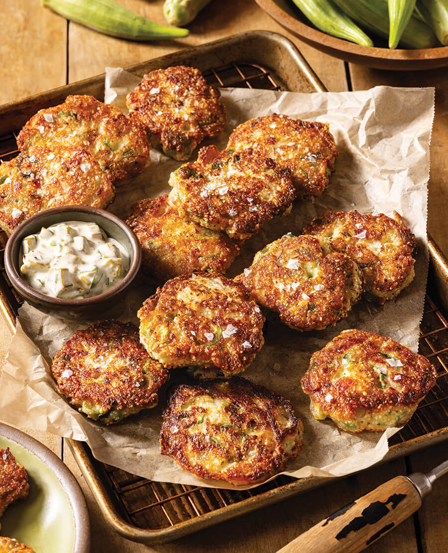 Okra fritters