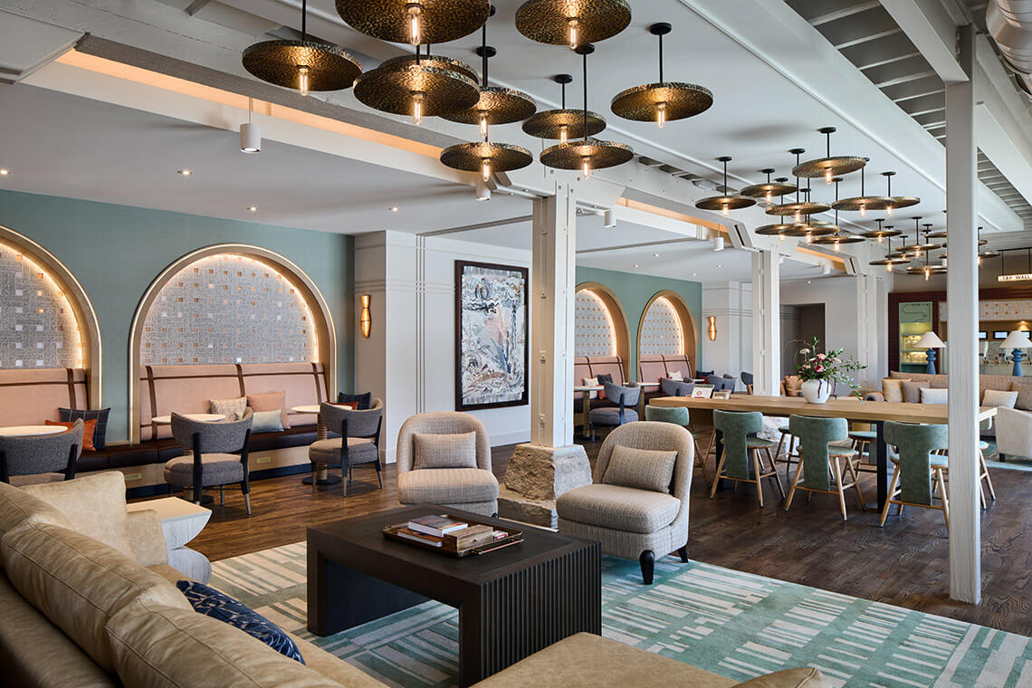 The lobby at The Balladeer Hotel