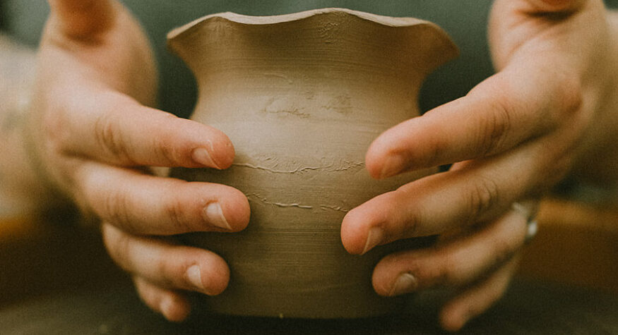 Hands form a vase