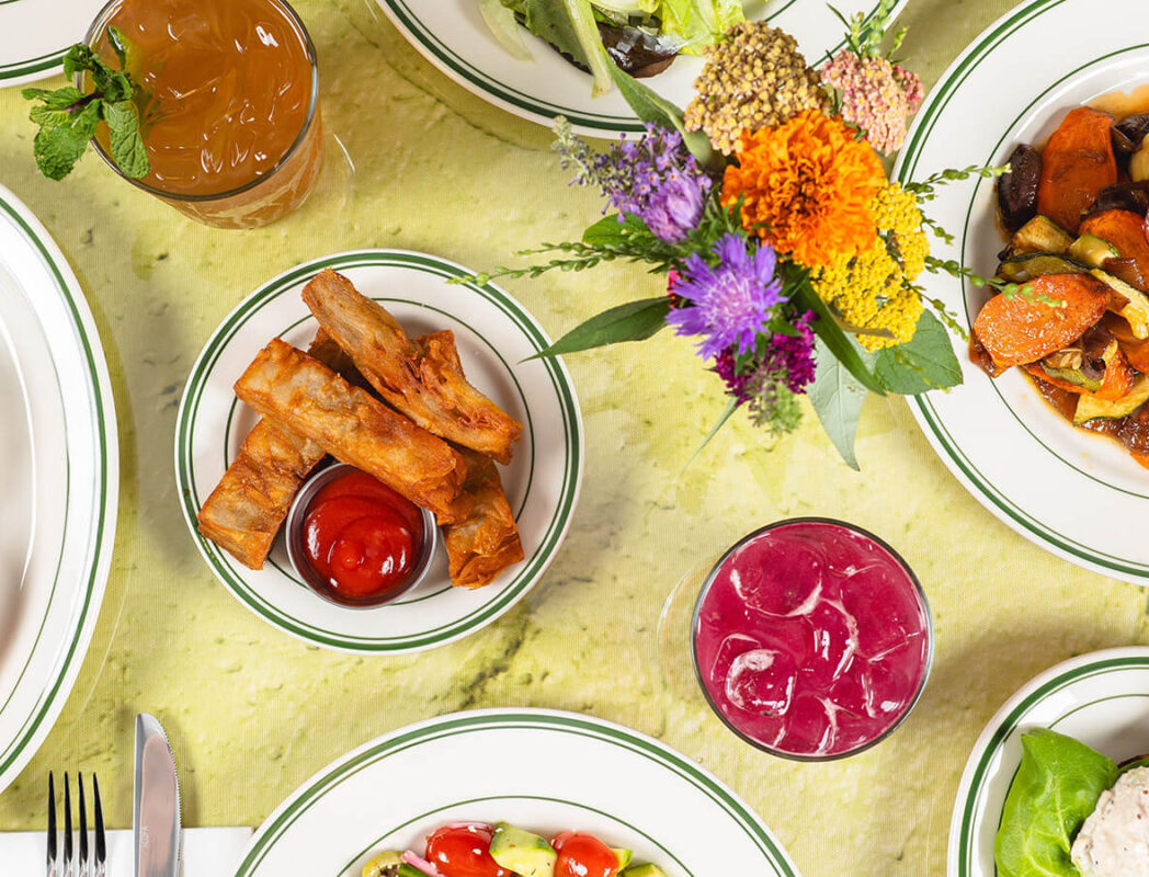 Table of food at Lutra Cafe & Bakery