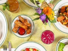 Table of food at Lutra Cafe & Bakery