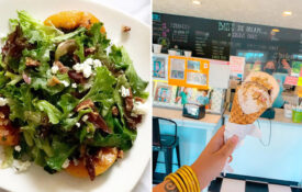 Salad at Ironwood and ice cream cone at Ben's Ice Cream