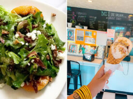 Salad at Ironwood and ice cream cone at Ben's Ice Cream
