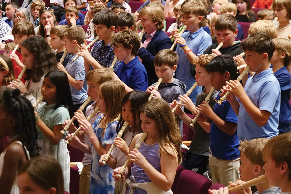 Students play the recorder at New Hanover County schools