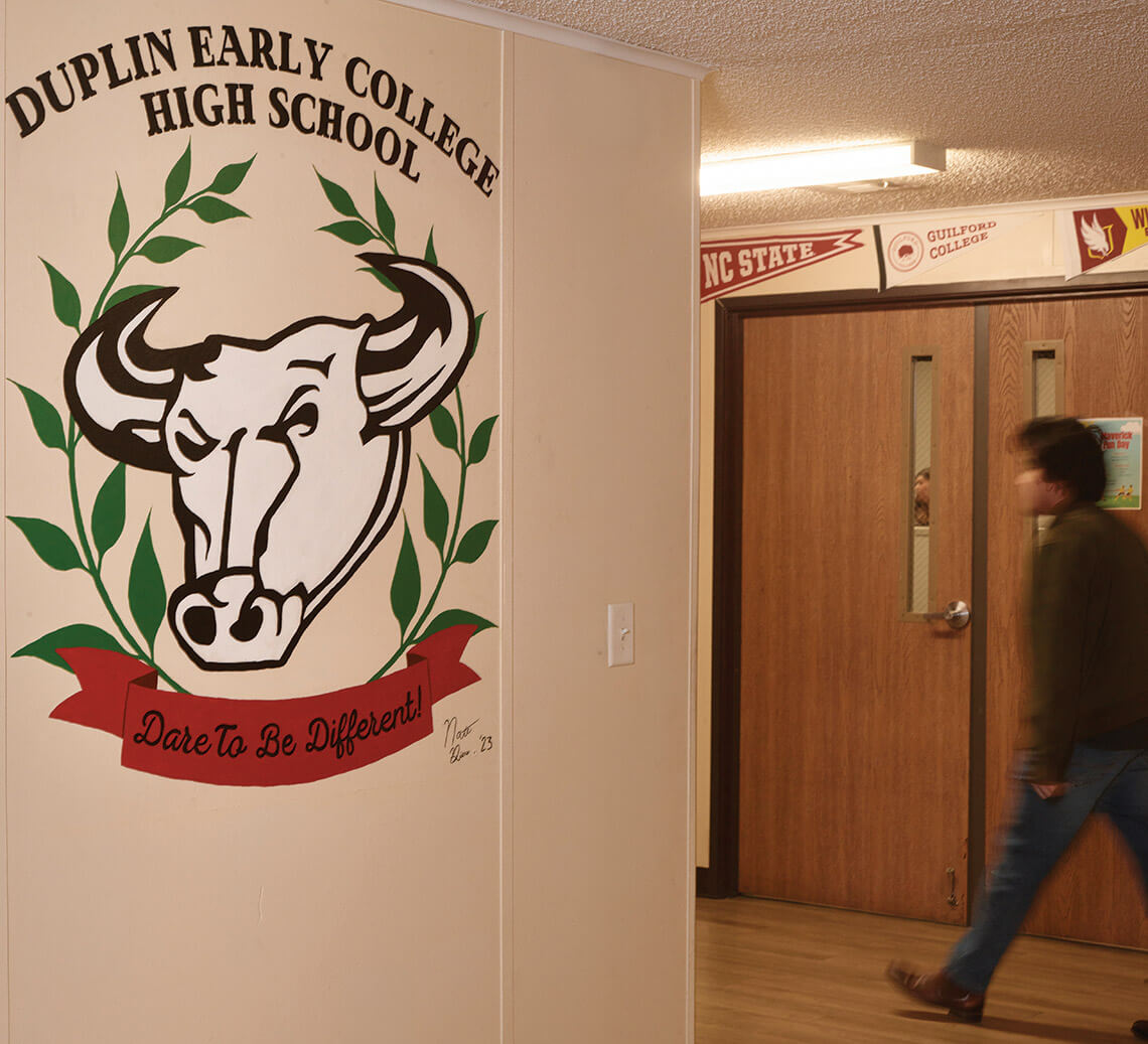 School hallway at Duplin Early College High School