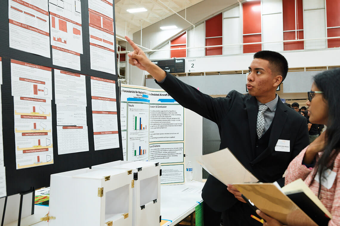 John presenting his findings at the North Carolina Science and Engineering Fair at NC State