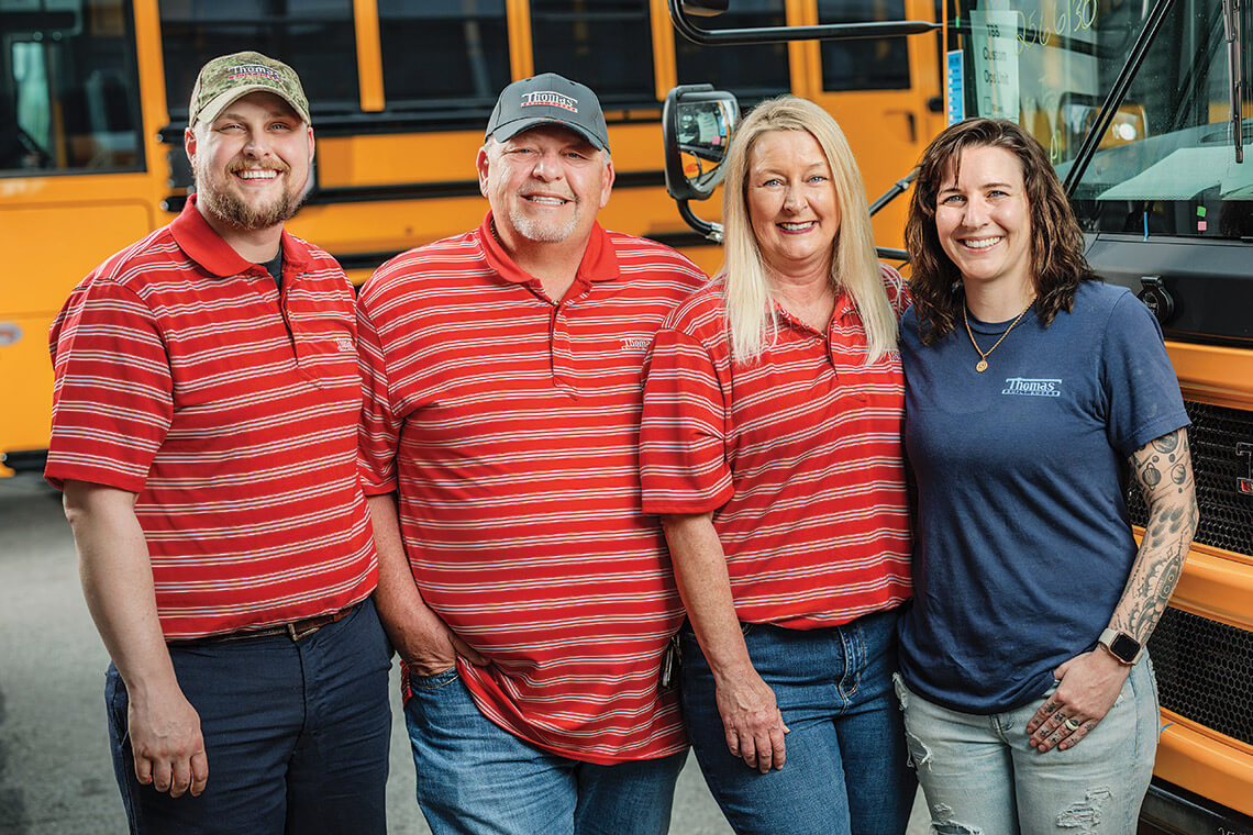 The Callahan Family at Thomas Built Buses