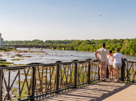 Family at scenic overlook at Riverfront Park