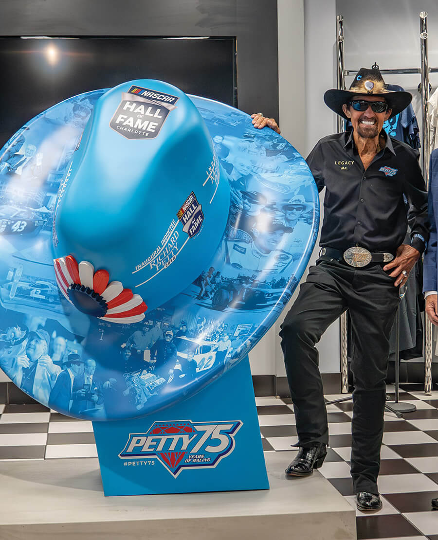 Richard Petty with his Hall of Fame hat