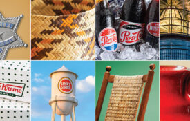 Andy Griffith's Sheriff's Badge, Cherokee basket, Soda Bottles, Lighthouse, Krispy Kreme box, Lucky Strike Water Tower, Kennedy Rocker, Face Jug