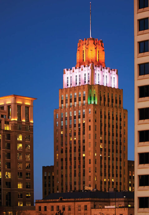 The Reynolds Building at night
