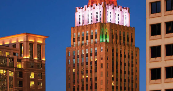 The Reynolds Building at night