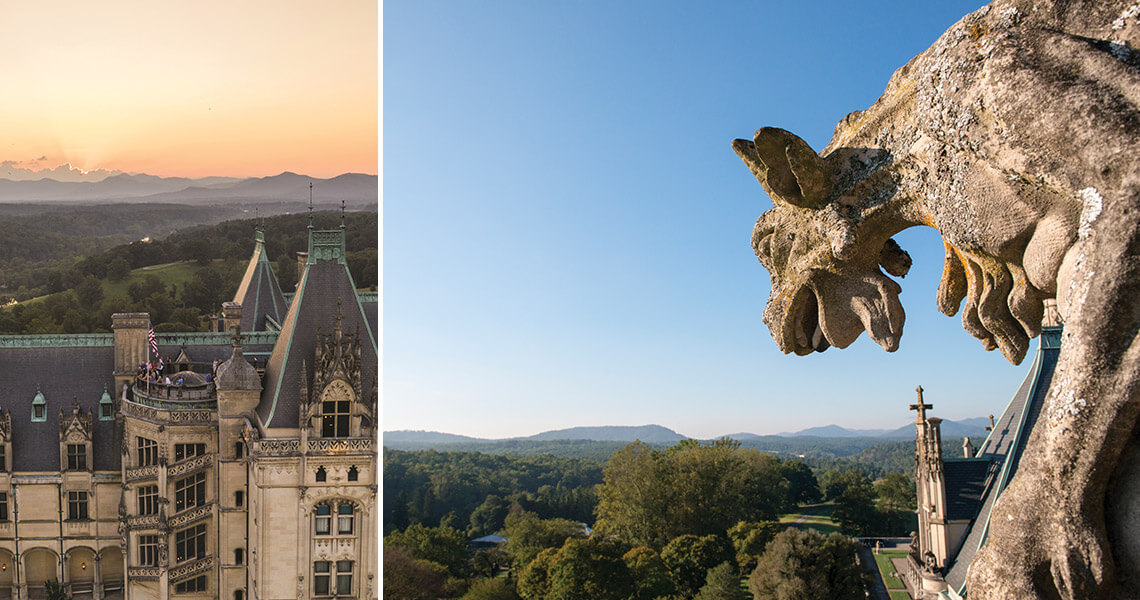 Biltmore and gargoyles at the top