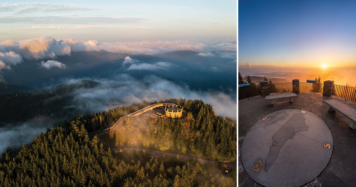 Aerial view of Mount Mitchell Observation Deck