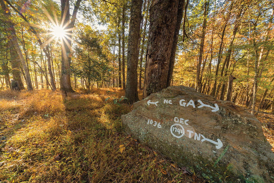 Tri-State Marker in Cherokee, NC