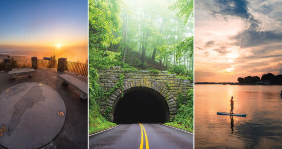 Mount Mitchell Observation Deck, Grassy Knob on the Blue Ridge Parkway, and Lake Norman