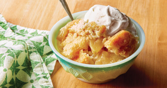 Bowl of apple cobbler
