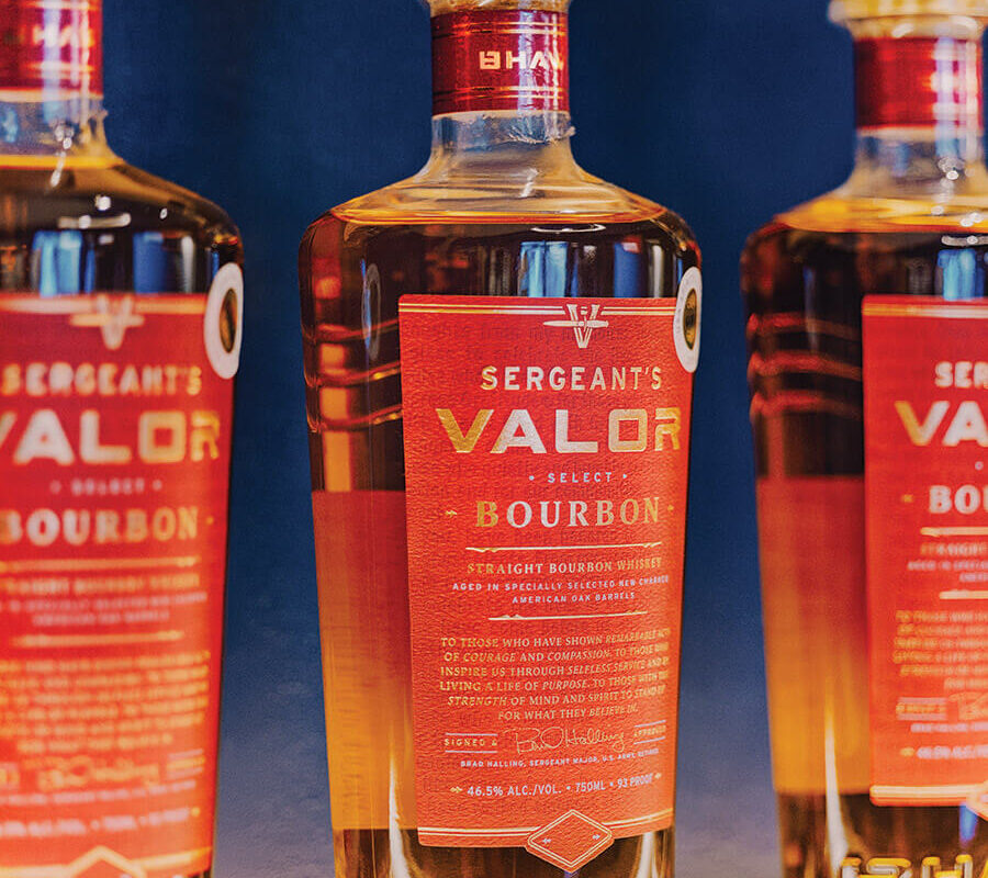 Bottles of Sergeant's Valor Whiskey